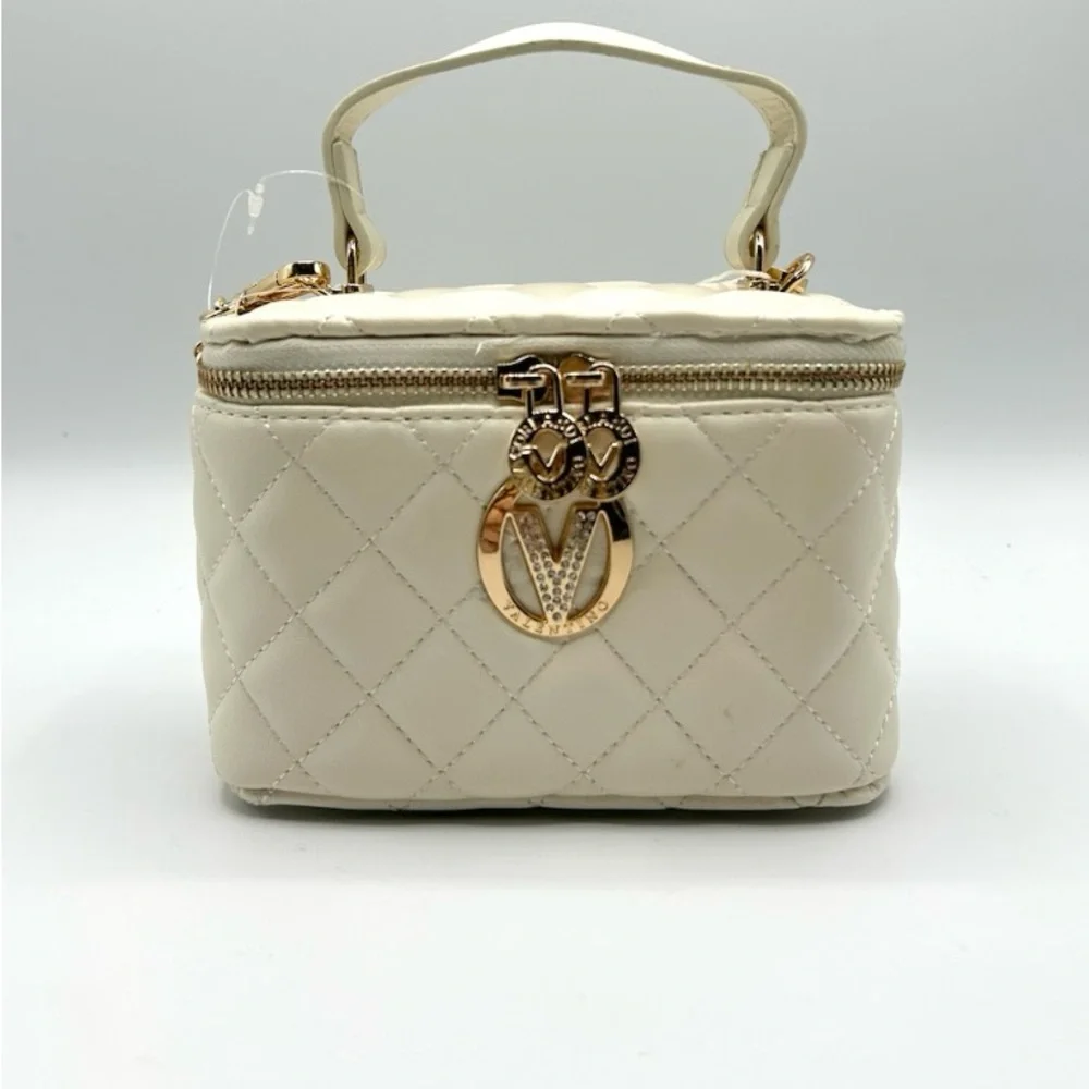 Valentino Orlandi Cream Quilted Vanity Handbag